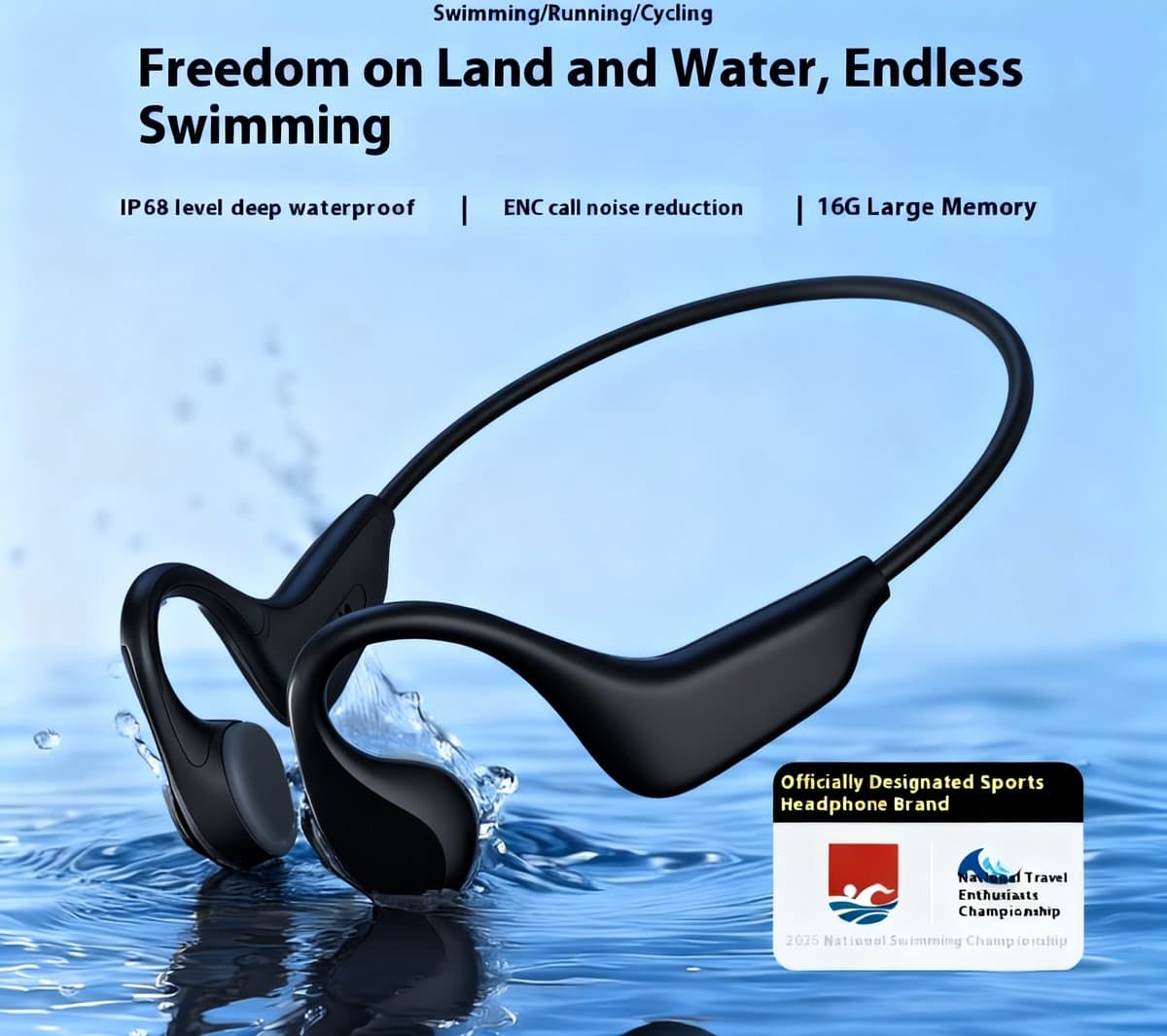 Draadloos Sport oordopjes Groen Grijs- Waterdicht IPX8 voor Zwemmen en sporten - Bluetooth Oortjes - Sporthoofdtelefoon - Draadloze oordopjes - Headset - Oortjes draadloos - 16GB Interne geheugenkaart - Geschikt voor alle laptop smartphone en tablets