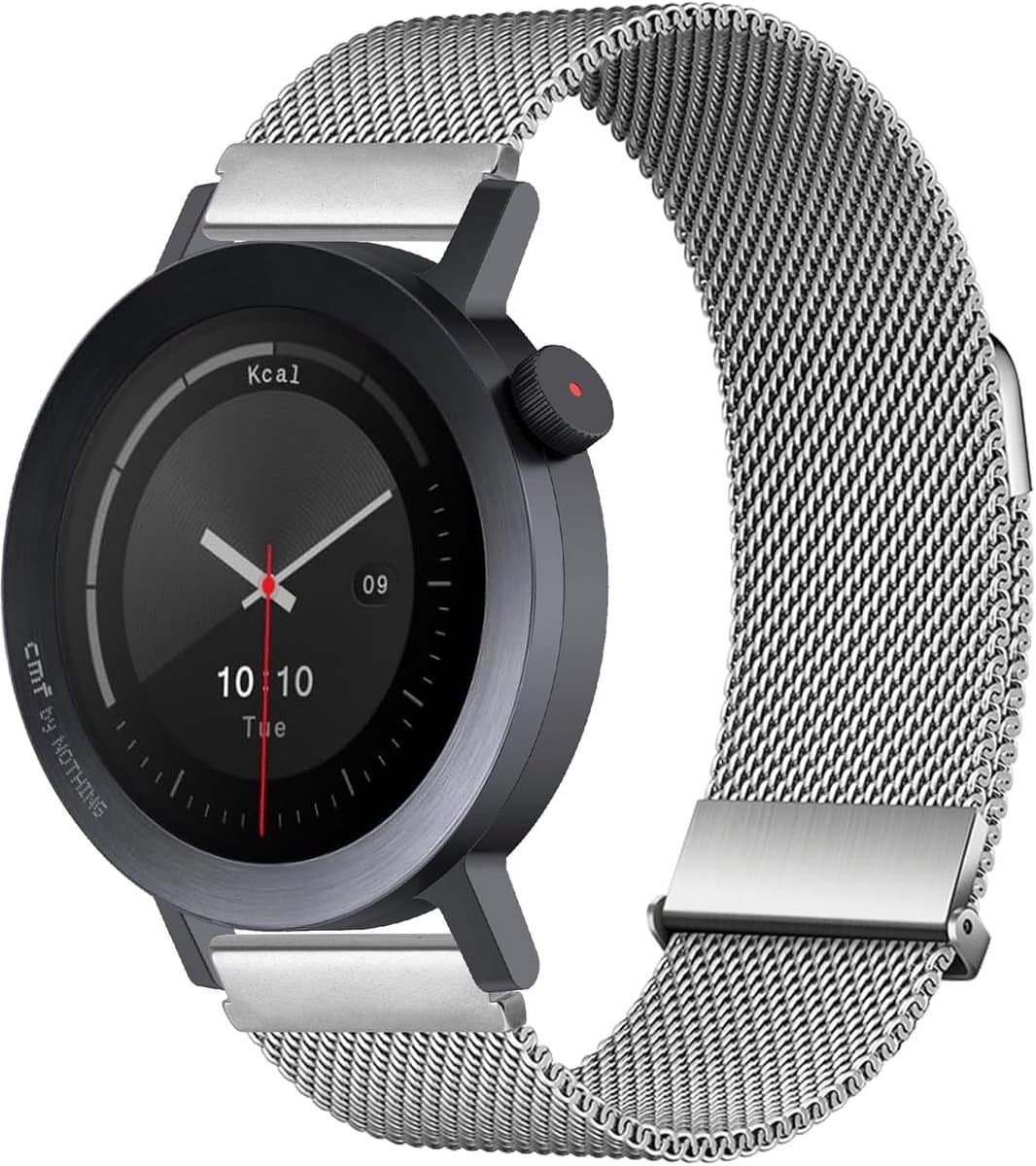 Roestvrijstalen horlogeband 22mm met dubbele magneetsluiting voor smartwatches