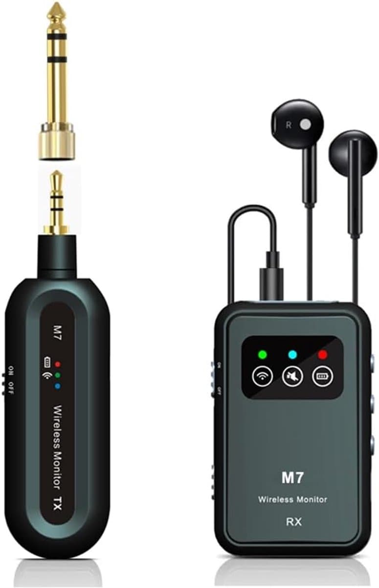 Draadloos Monitorsysteem - In-Ear Systeem - Live Muziek Optredens - Verliesvrije Digitale Transmissie - 30 Meter Bereik - Zwart