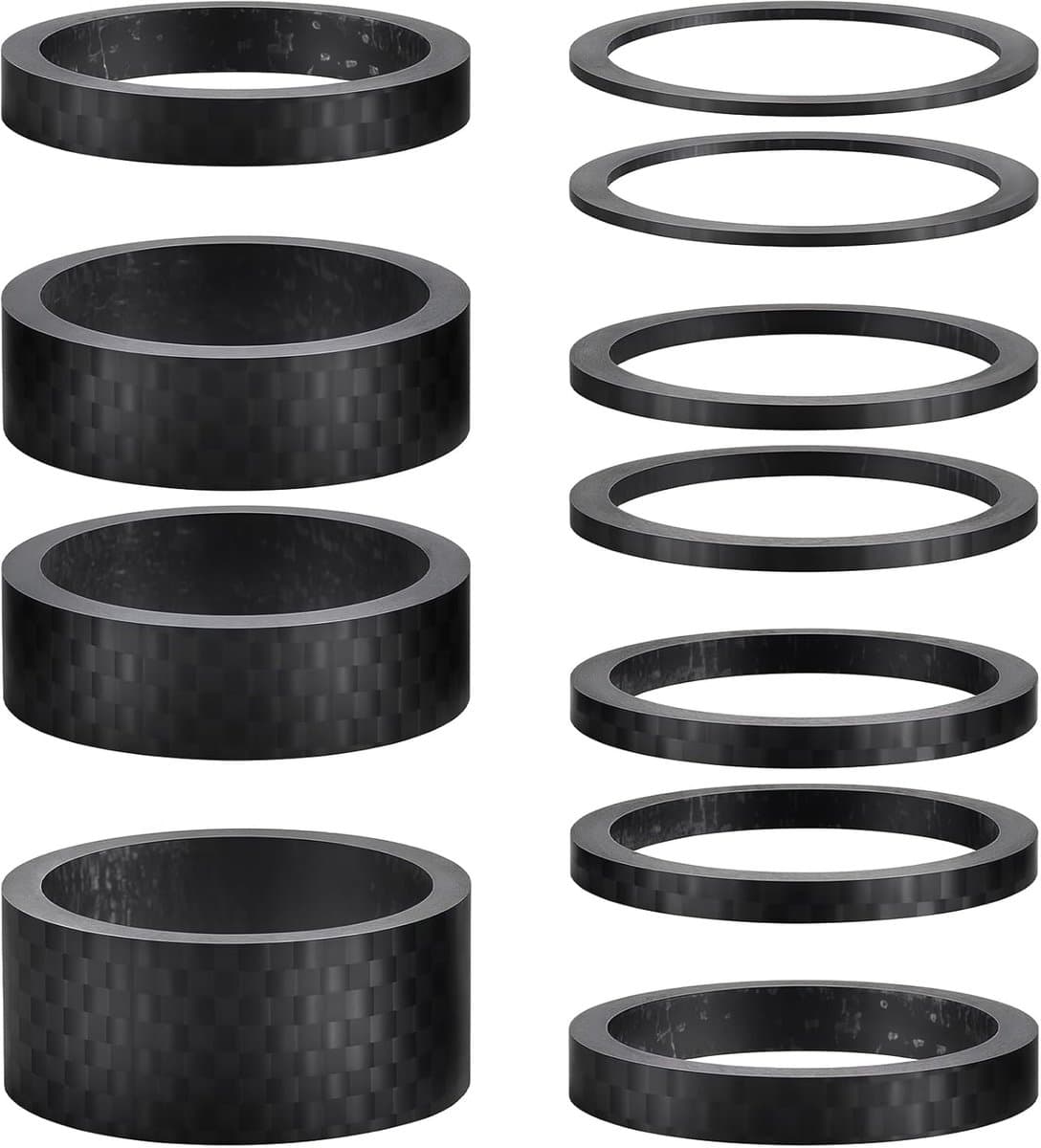 Fiets Headset Spacers - Balhoofd Ringen - Stuurhoogte Verstellen - 12 Stuks Diverse Maten - 6 Maten 1-1/8 Inch