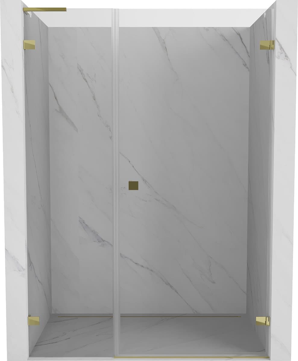 Mexen Lunar-B L douchedeur draaibaar rechts 130 , transparant, goud - 832SL-130-050-50-00-P