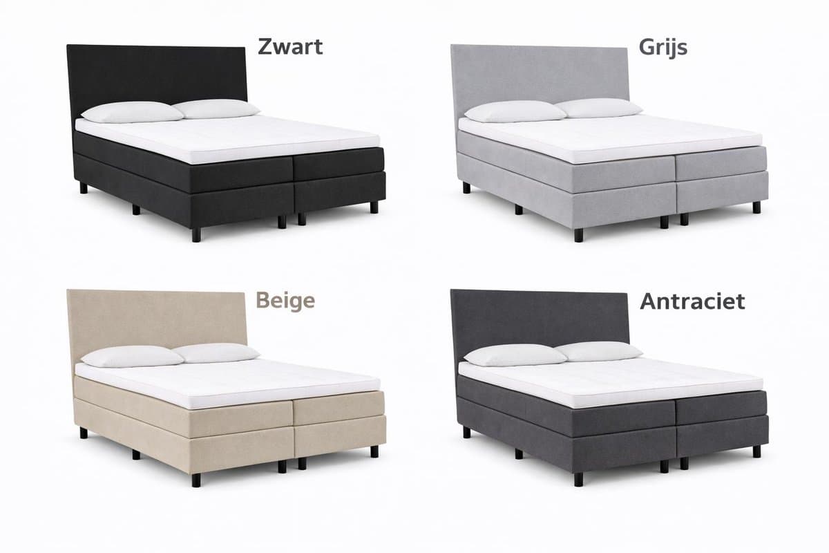 Boxspring Ayla Royal - 80x200 Compleet - Grijs Glad - Ayla Matrassen - 1 persoons