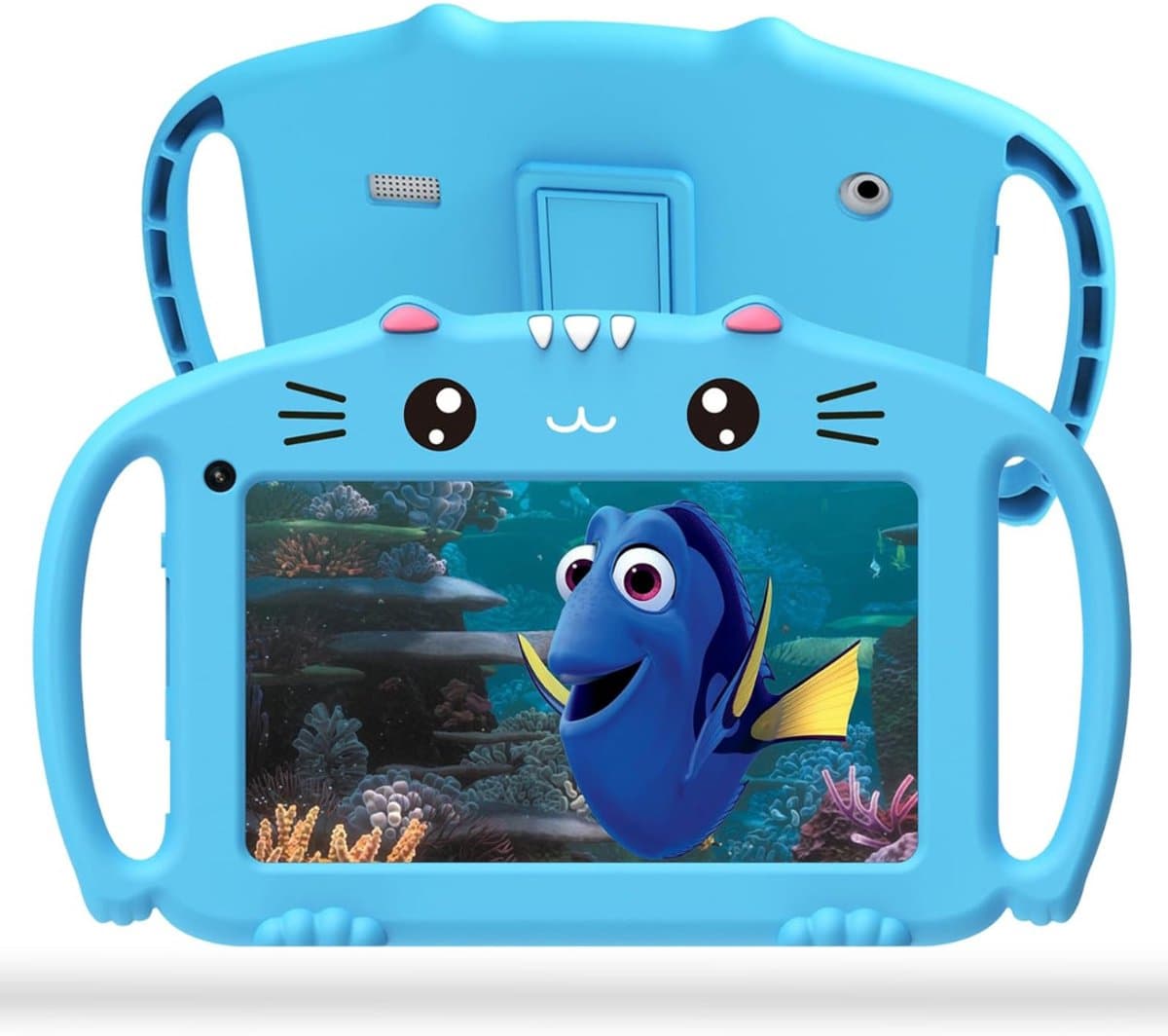 SAVI® Kindertablet Vanaf 3 Jaar - Ouderlijk Toezicht - Android 13 - Compleet Pakket - Blauw - 26cm x 16cm x 2cm