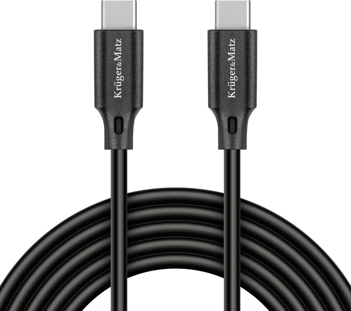 Kruger&Matz USB-C Kabel 2,5m, 100W PD, Zwart