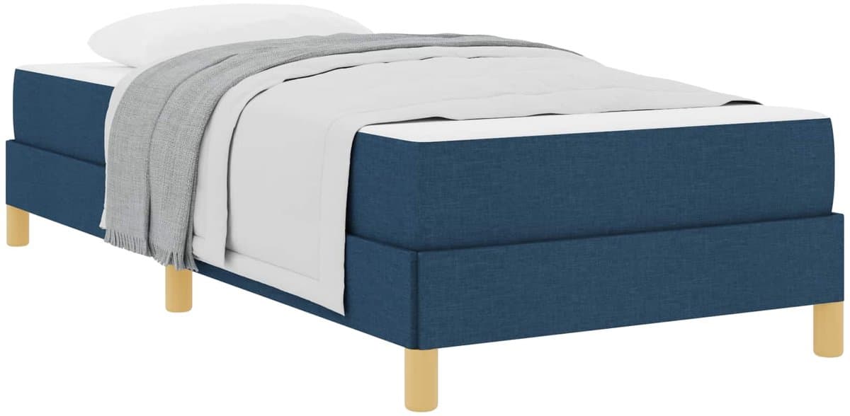 vidaXL - Boxspring - bed - met - matras - Blauw - 90 - x - 190 - cm - Stof