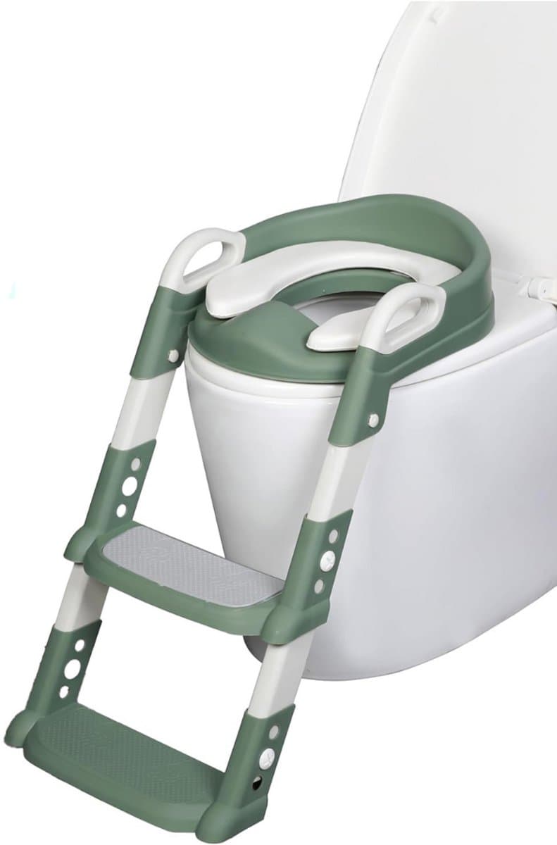 DailySupplies® WC Verkleiner met Trapje - Potje Peuter - Plaspotje Opvouwbaar - Groen en Grijs