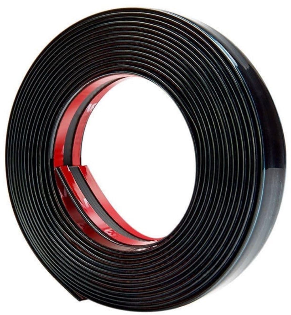 Car Chrome Trim Strip Self Adhesive Universal Car Chrome Strip PVC Chrome Bumper Car Window Edge Protection Chrome Strip Car Trim Strip Protection Car Decoration Car Accessories, Black, 30mm* 5M