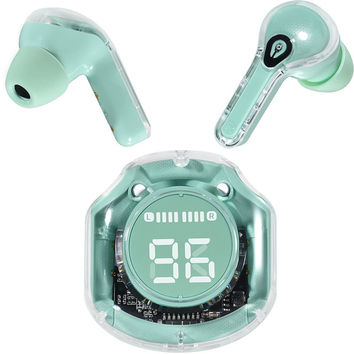 TUNIQ Ear draadloze oortjes - bluetooth - met oplaaddoos - Groen