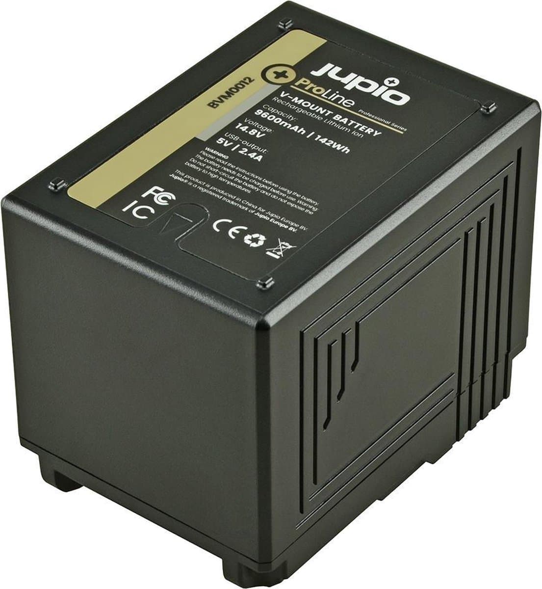Jupio V-Mount battery (RED Raven/Dragon/...) 14.8v 9600mAh (142Wh) - LED Indicator. D-Tap and USB 5v DC Output