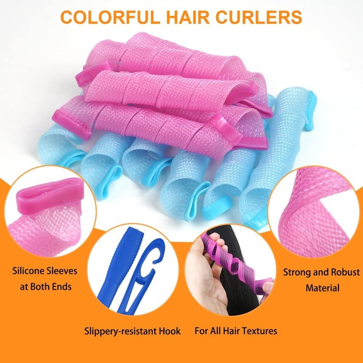 haarrollen - Sponge, curlers,foam rubber curlers, krulspelden van schuimrubber,18 Stks