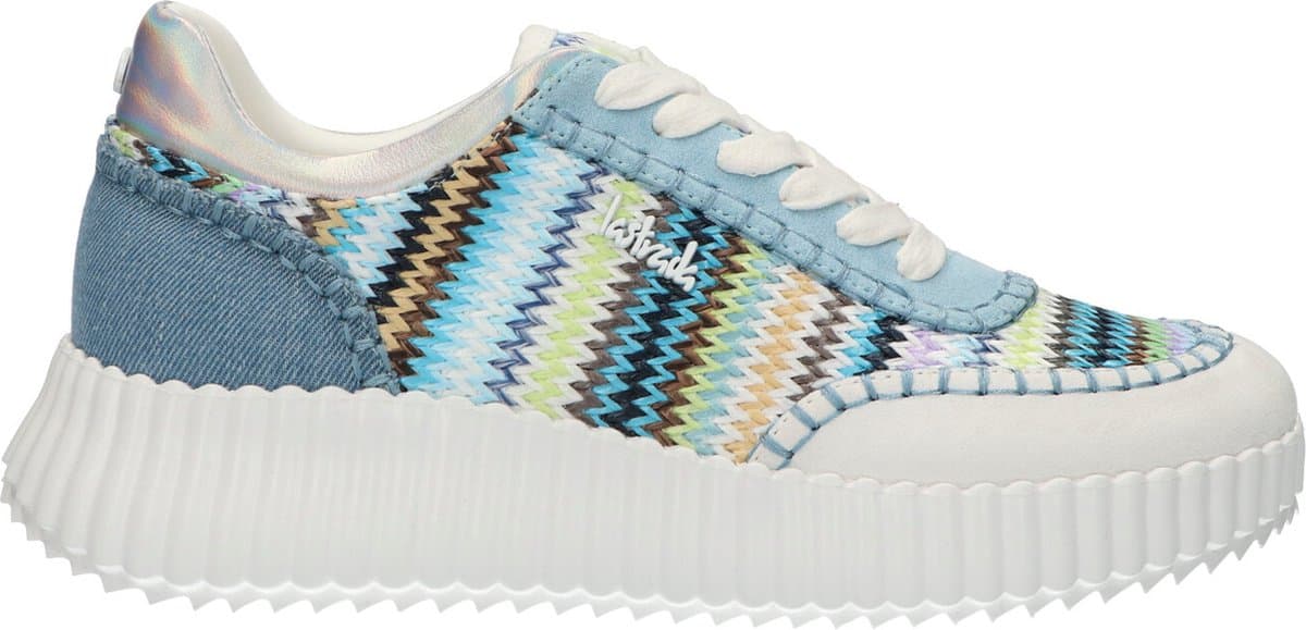 La Strada Sneaker Lichtblauw Multi Textiel - Damesschoenen - Maat - 38
