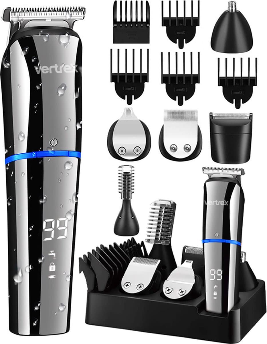 Vertrex 6 in 1 Baardtrimmer Pro+ Bodygroomer Mannen - Neustrimmer - Tondeuse - Scheerapparaat - Trimmer Baard en Lichaam