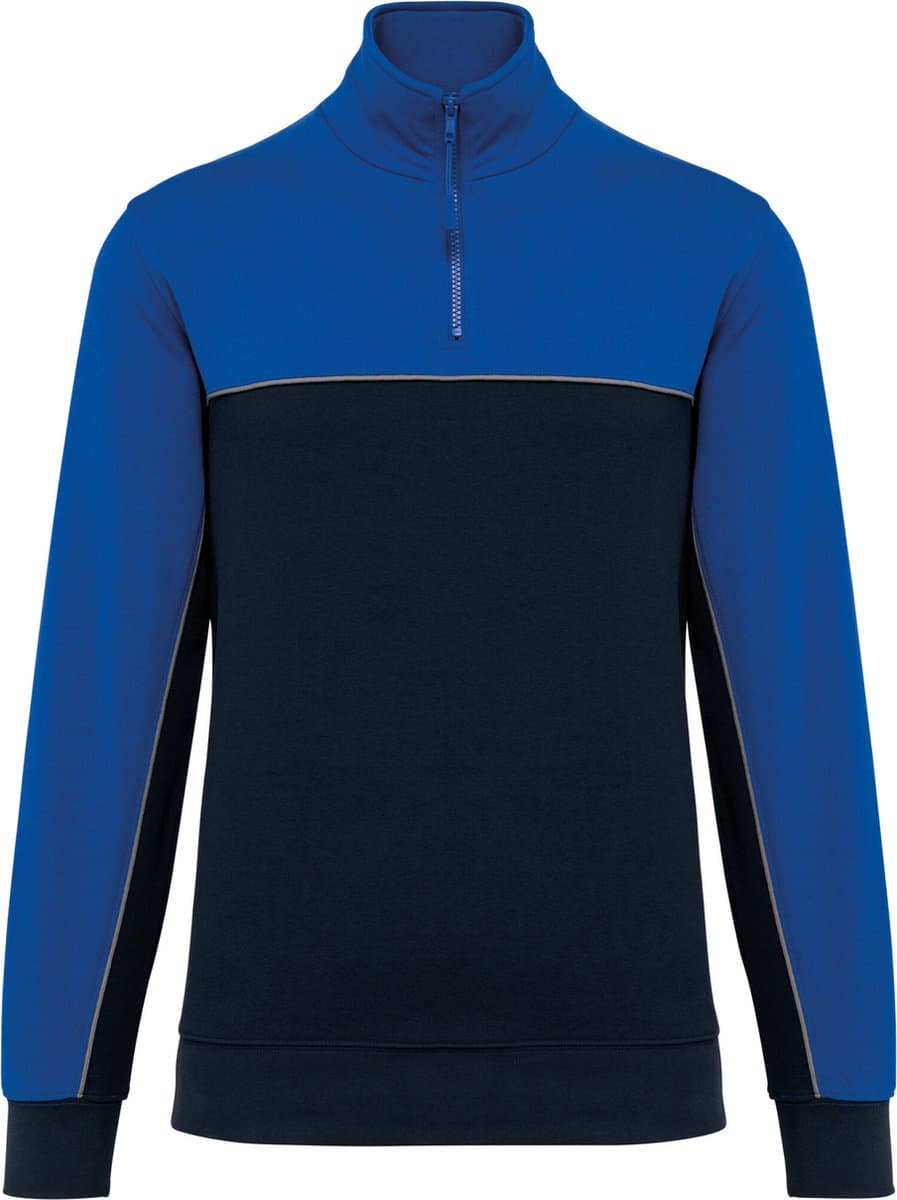 WK. Designed To Work Ecologische uniseks sweater met ritskraag WK404 - Navy / Royal Blue - L
