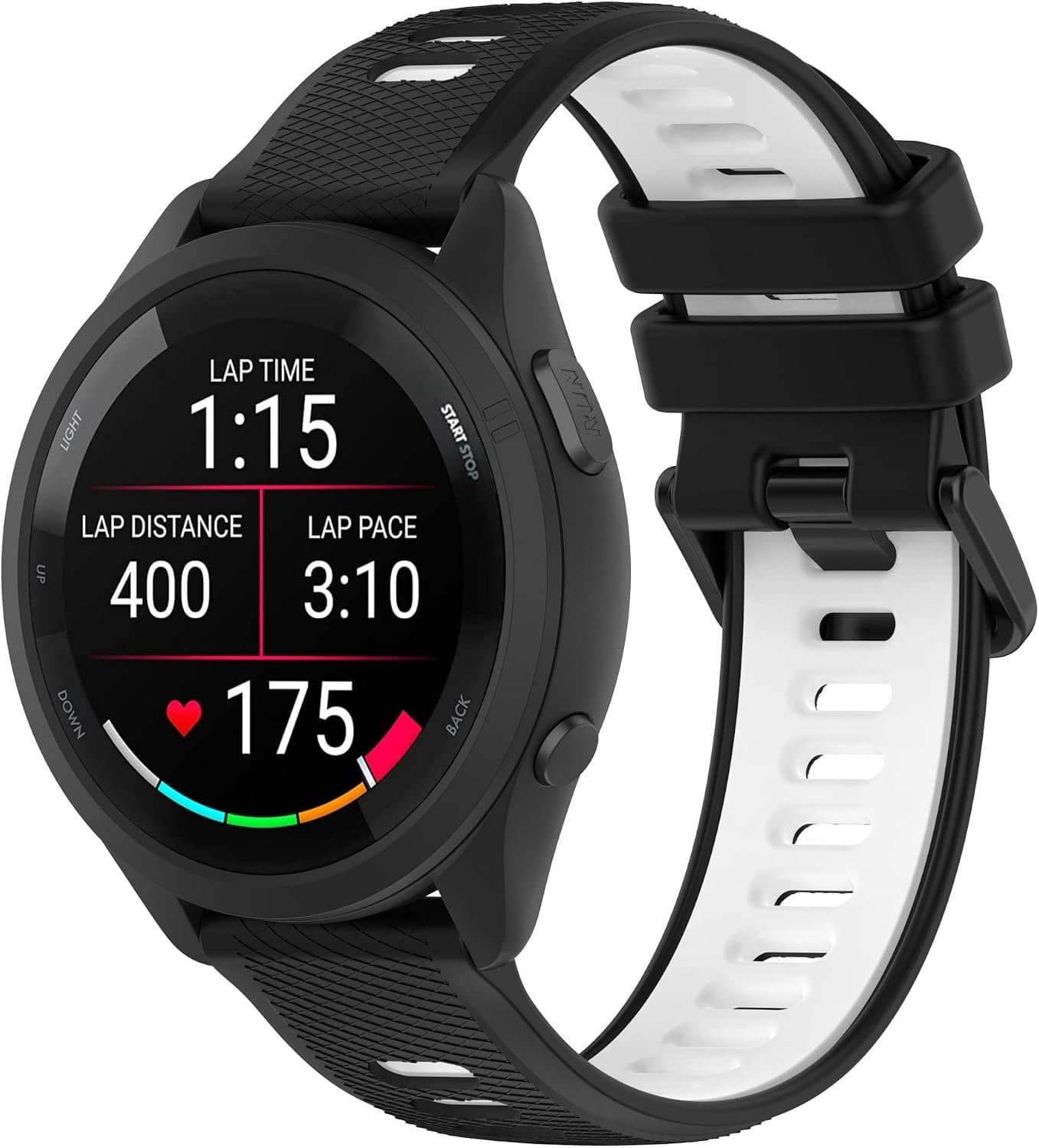 Siliconen Horlogeband 22mm - Zwart - Sportmateriaal - Perfect voor Garmin Forerunner en Venu - ShopVlot