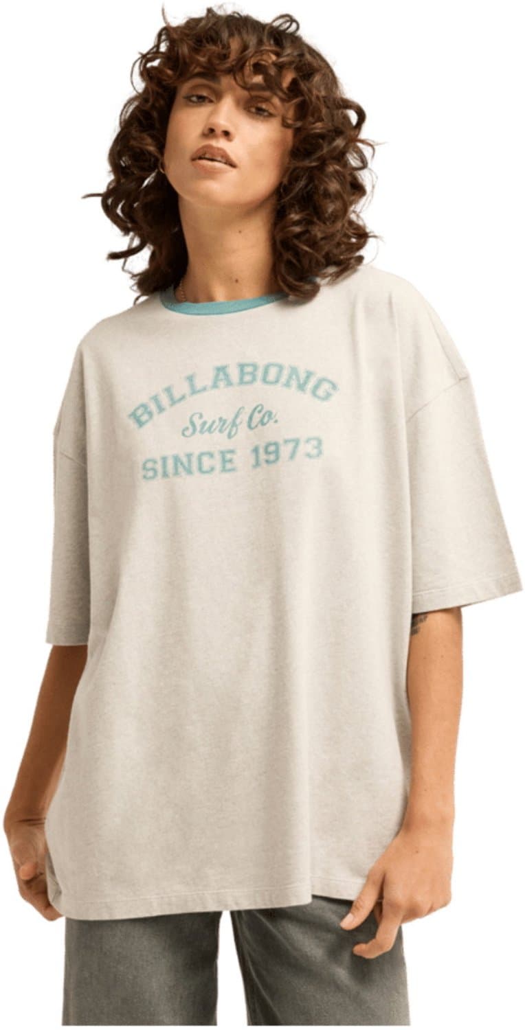 2026 Billabong Dames Frisse Bries Oversized T-Shirt - Grey