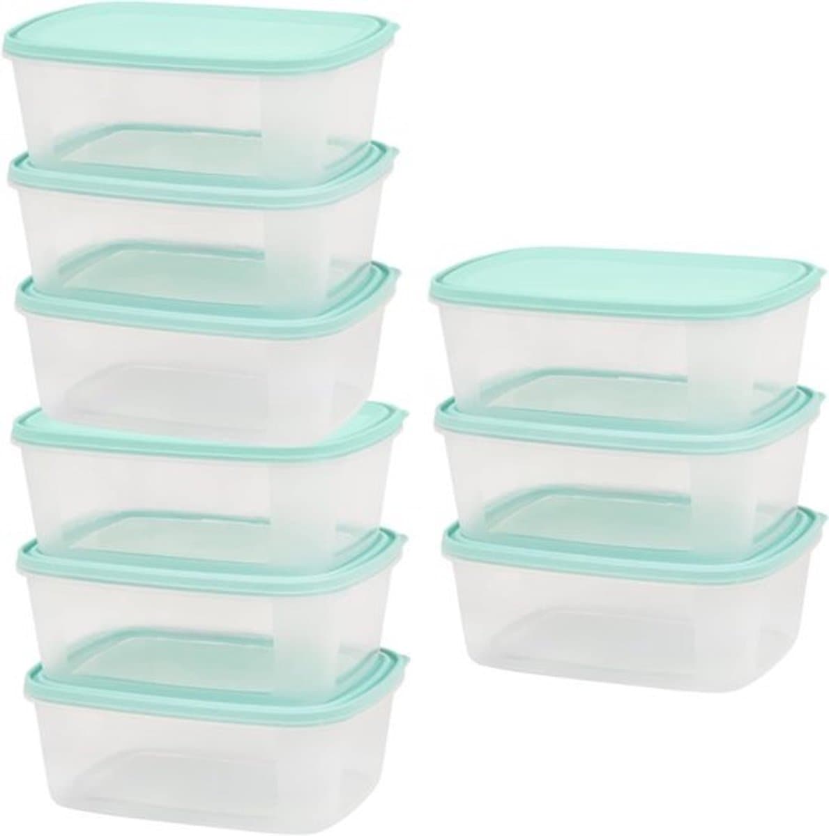 Snap-On-luchtdicht deksel voor voedselopslagcontainer van 2000 ml (2 liter) - Containers voor maaltijdbereiding - Lekbestendig - Geschikt voor magnetron, vriezer en vaatwasser, herbruikbaar - 9-pack diepvriesdozen