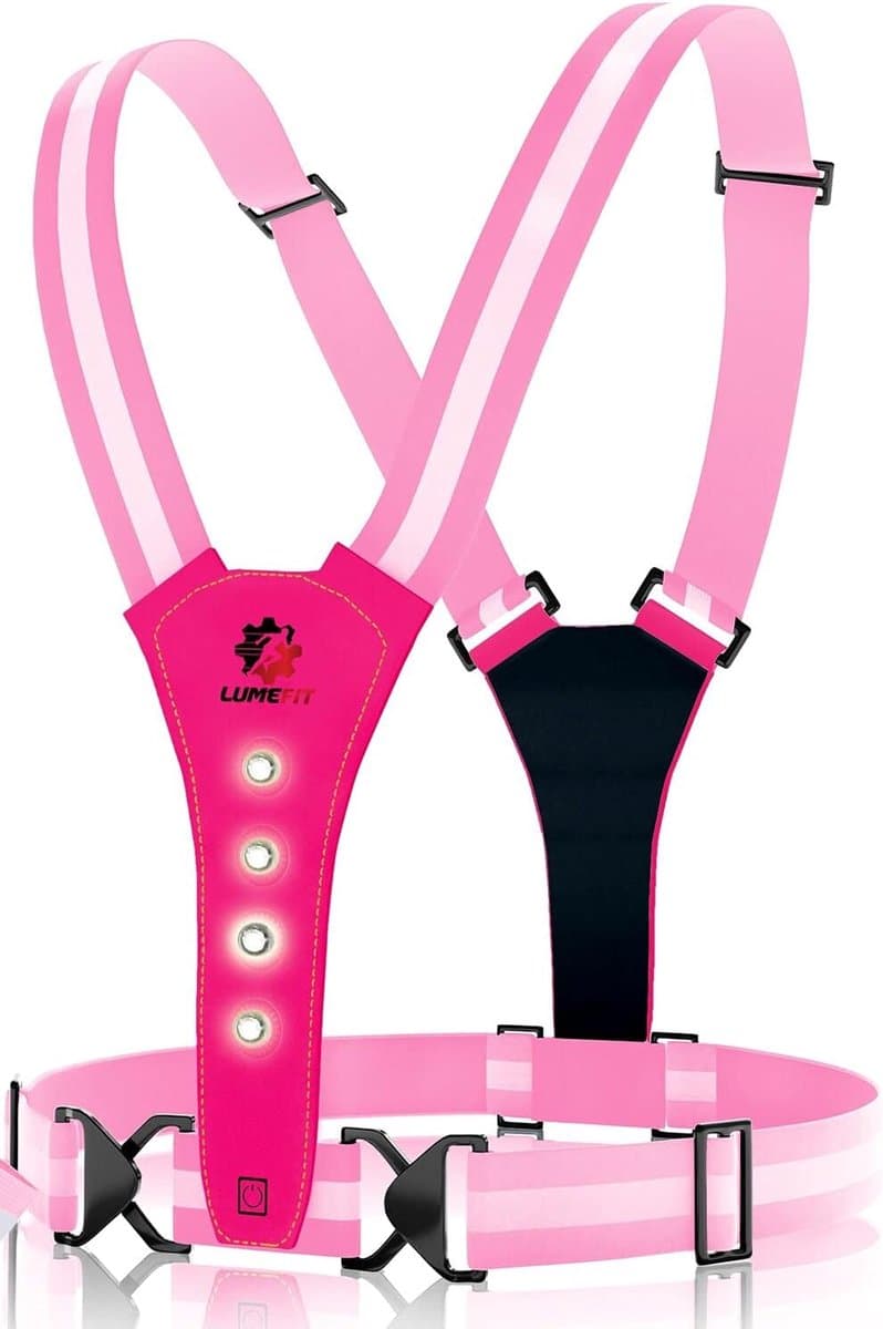 Hardloop Verlichting - Reflectie Vest - Veiligheid Verkeer - 360 Graden Zichtbaarheid - Eén Maat - Roze