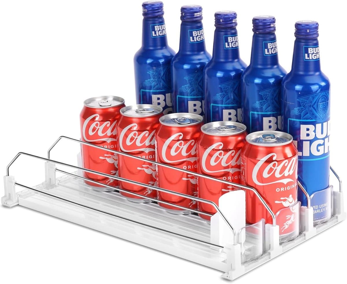 Thijox - Automatische Blikjes Organizer voor Koelkast - Blikjes Dispenser voor 15 Bier en Frisdrank - Perfect voor 330ML, 440ML, 500ML - Ideaal voor F