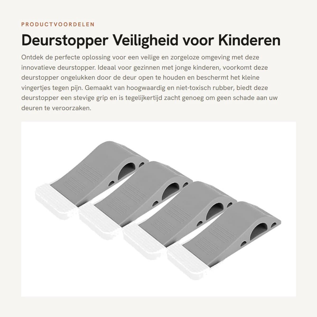 Dailygoods- Deurstoppers 4 Stuks - TPR Rubber - Antislip Deurwig - Veilig voor Kinderen - Lichtgewicht en Duurzaam - Inclusief Houder