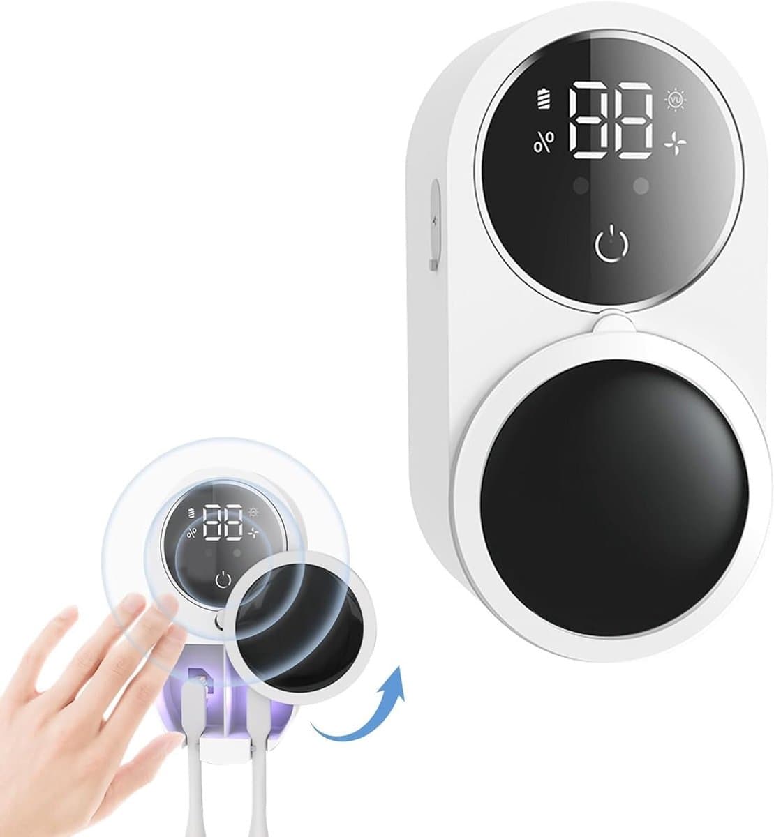 UV-desinfecterende tandenborstelhouder met automatische sensor en droging - Tandenborstel sterilisator en organizer