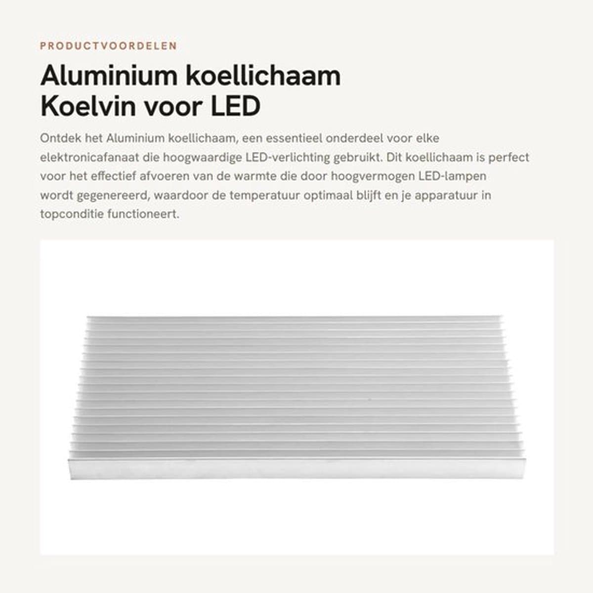 Aluminium koellichaam - Koelvin voor LED - Passieve warmtewisselaar - 300 x 140 x 20 mm - Ideaal voor elektronica - Verhoog de levensduur...