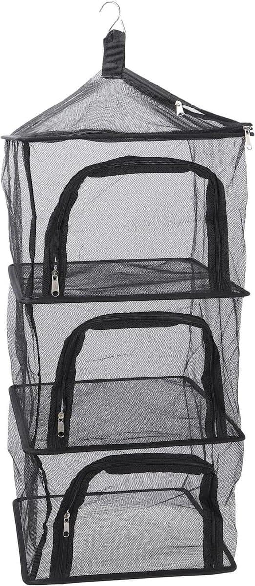Hangende Mesh Organizer - Droogrek Net - Buiten Koken - Vier Lagen Ontwerp - 40 cm breed - Groen
