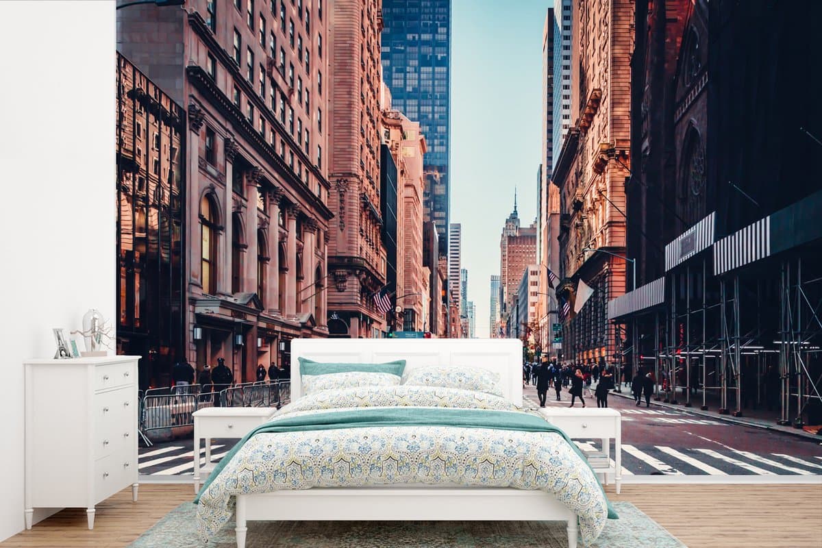 Behang - Fotobehang Veteranenparade in New York - Breedte 360 cm x hoogte 240 cm