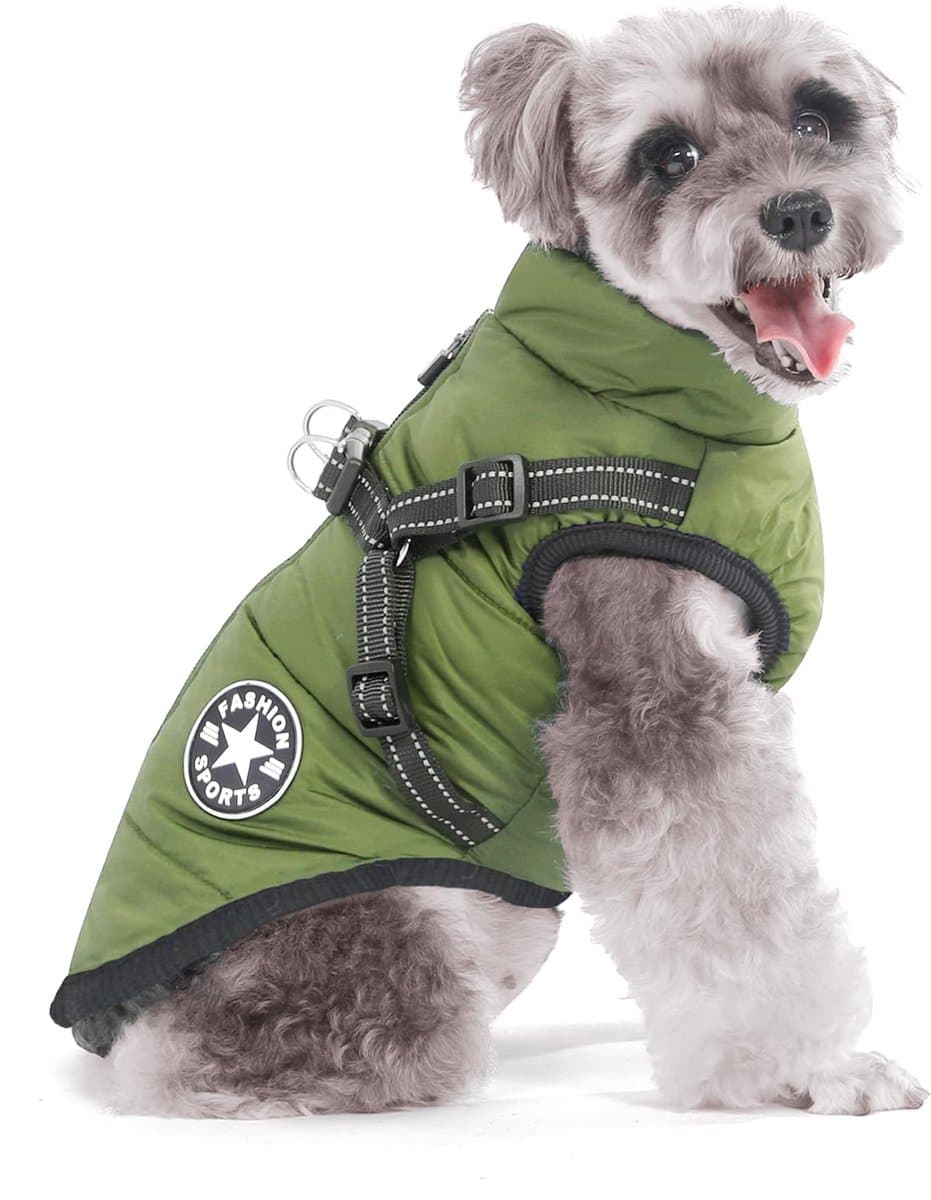 Hondenjas met harnas - Winterjas hond - Bescherming tegen weer - Waterdicht en reflecterend - 8 maten - Verschillende kleuren
