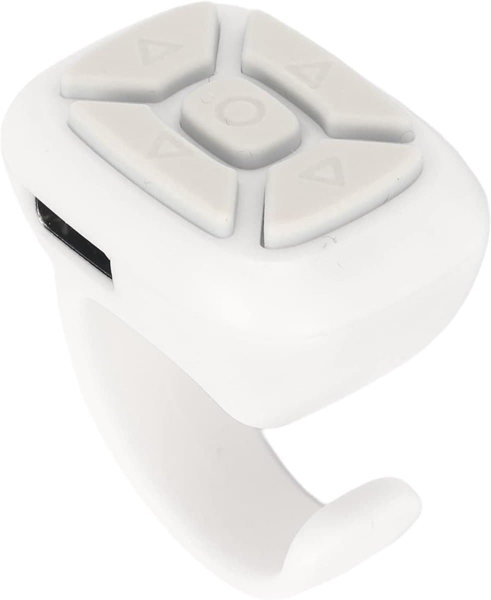 Allecto Plus - Bluetooth Afstandsbediening voor Mobile Devices - Page Turner met Ringontwerp - Wit - Compatibel met Smartphones en Tablets