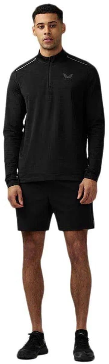 Castore Apex Aeromesh Half Rits Lange Mouw T-shirt Zwart M Man