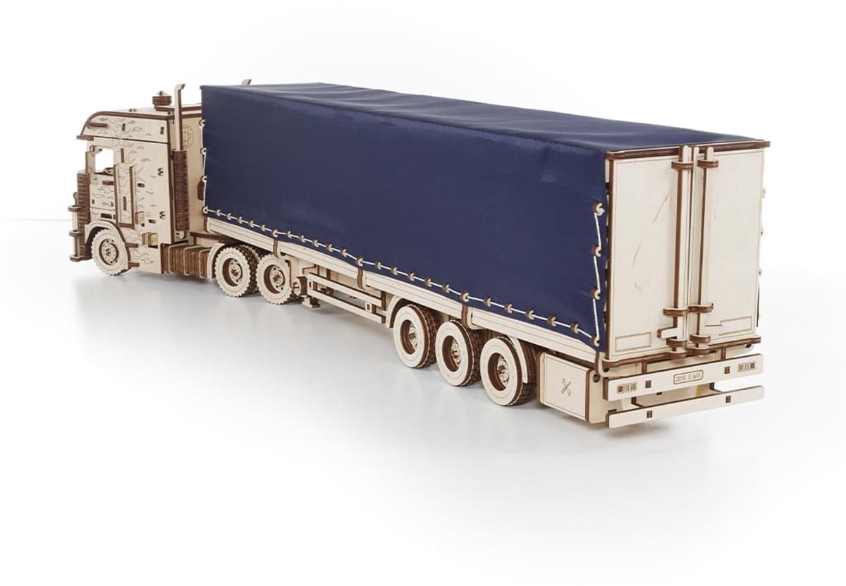 Eco Wood Art Modelbouwpakket Tilt Semitrailer Road King - 3D Puzzel - Miniatuur Bouwpakket Volwassenen - DIY - Knutselen - Hout