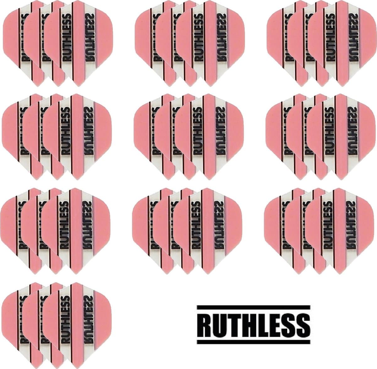 10 Sets (30 stuks) Ruthless flights Multipack - Roze Paneel - darts flights