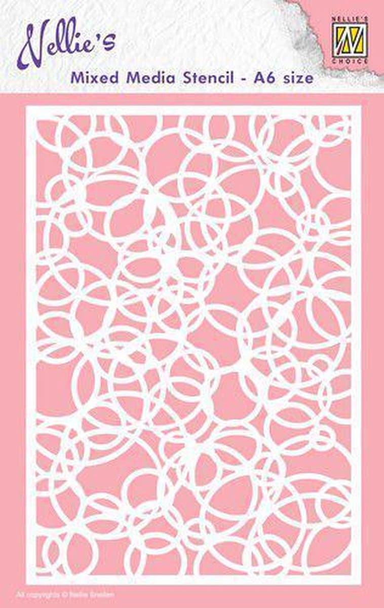 Mixed media stencils A6 size Knot of circles