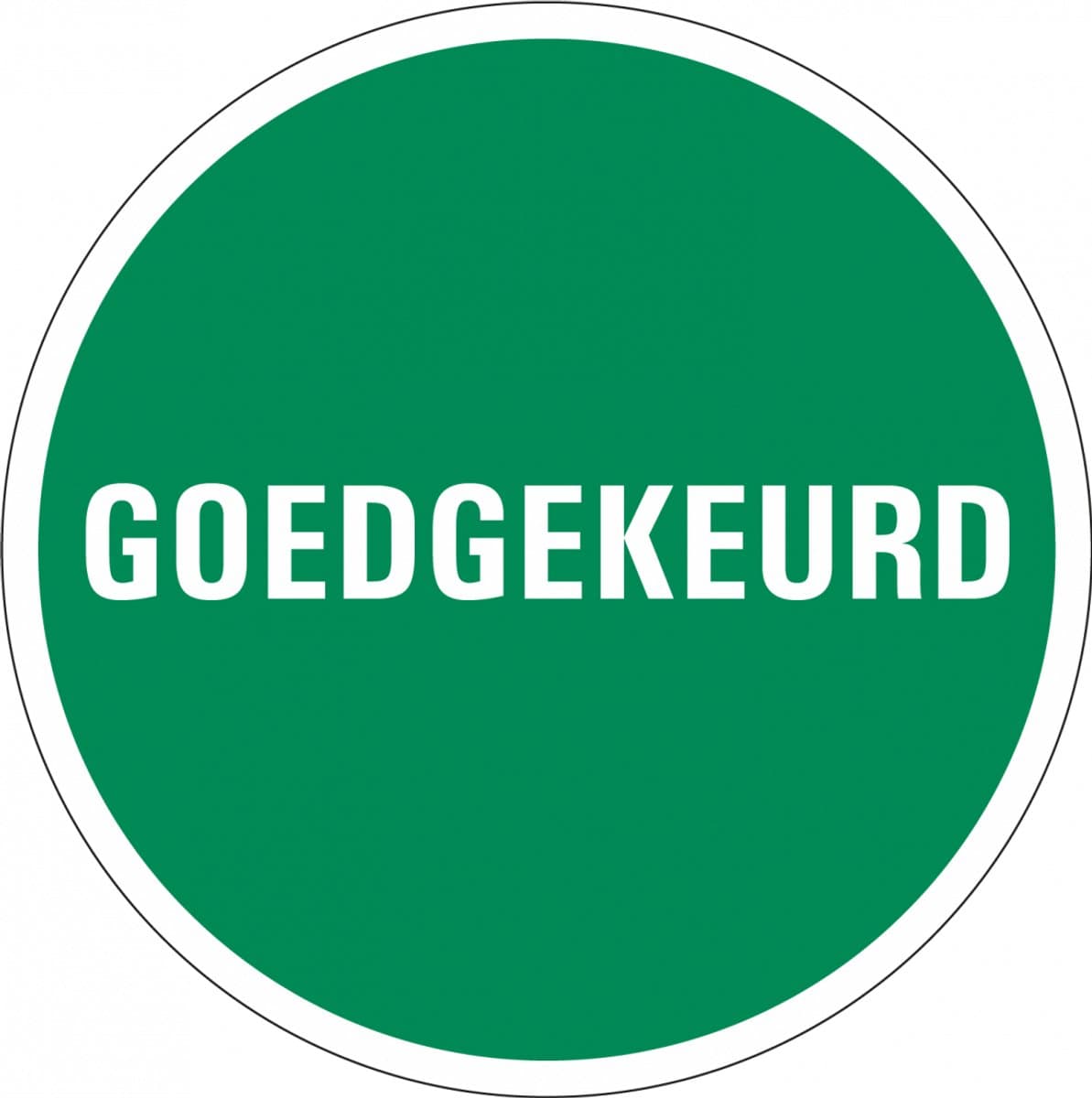Goedgekeurd controlesticker, op vel 20 mm - 36 per kaart