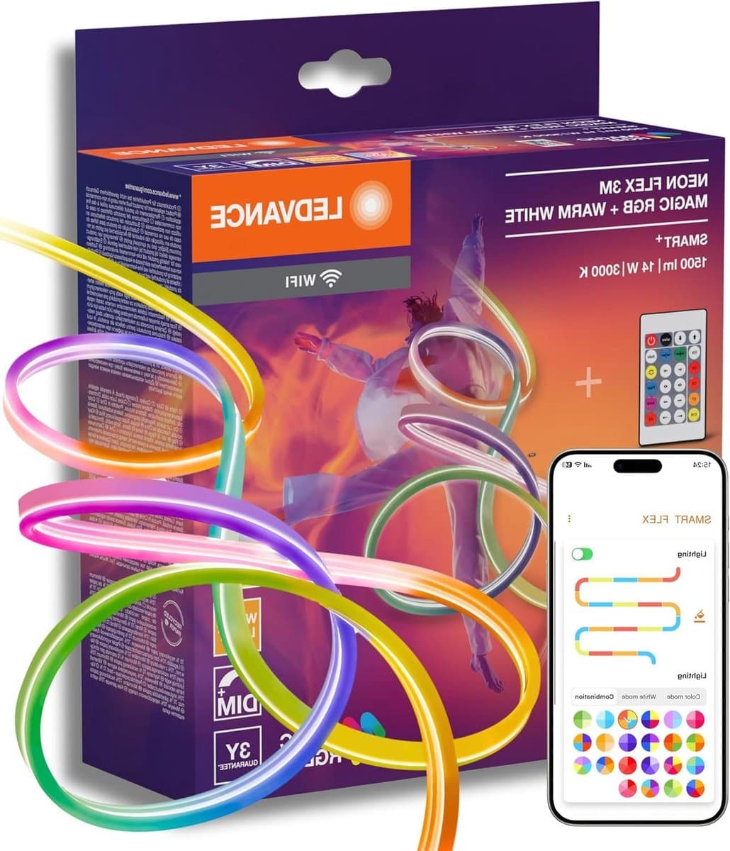 Ledstrip RGB Wit - Flexibele Verlichting - Buiten Sfeer Creëren - Wifi Bediening Homogeen Licht - 3m - Wit