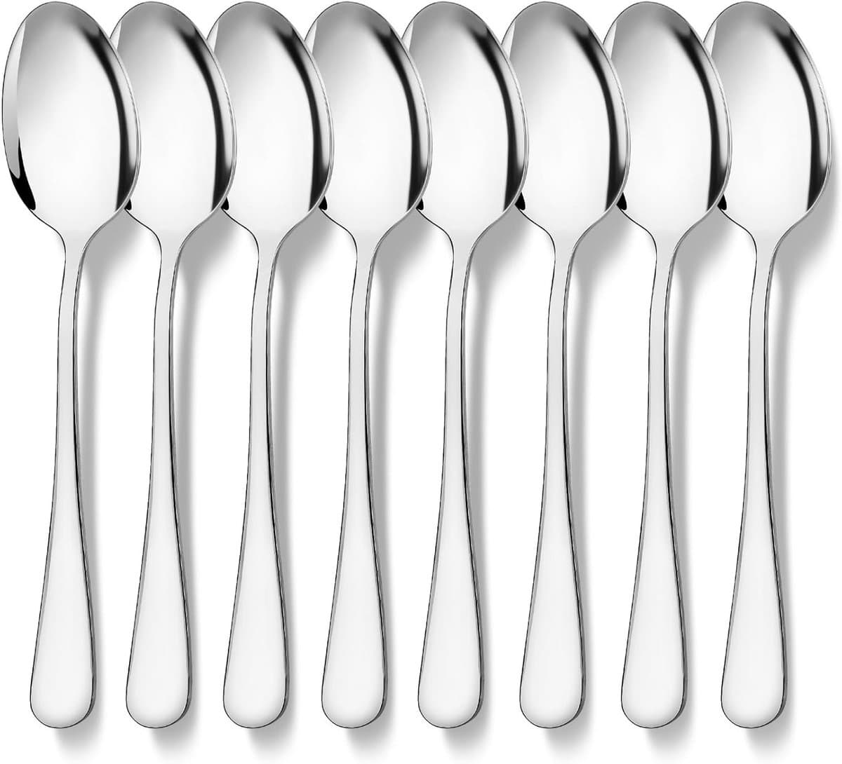 Set van 8 RVS Soeplepels van 18,5 cm - Duurzaam, Glanzend en Vaatwasserbestendig - Ideaal voor Keuken, Restaurant en Feesten