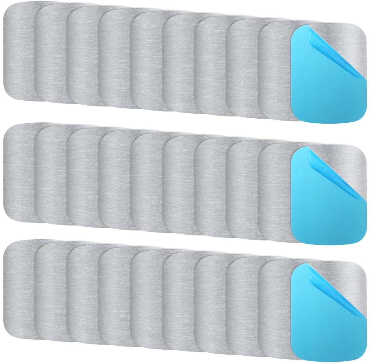 MTTProducts - Bewudy Self Adhesive Metal Plates - Universele Magneten - Lichtgewicht en Ultra-dun - Zilver - Geschikt voor Smartphones en Tablets - 30 ...