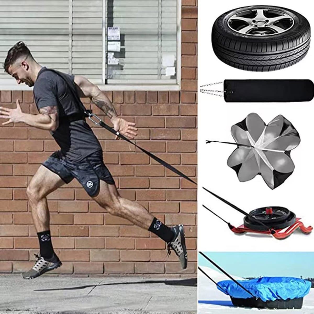 Slee Harnas + Trekband – Snelheidstrainer Vest – Weerstandstraining voor Snelheid & Kracht – Fitness Sportuitrusting-OUTARO