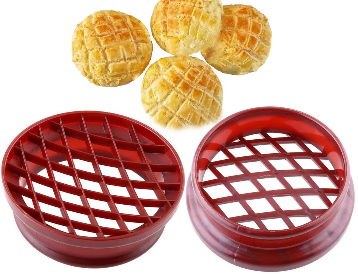 Golden crown - Ananas Broodje Mallen - Bakvormen - Duurzaam plastic - Deegpers - DIY Bakken - Geschikt voor Vaatwasser - 2 Stuks
