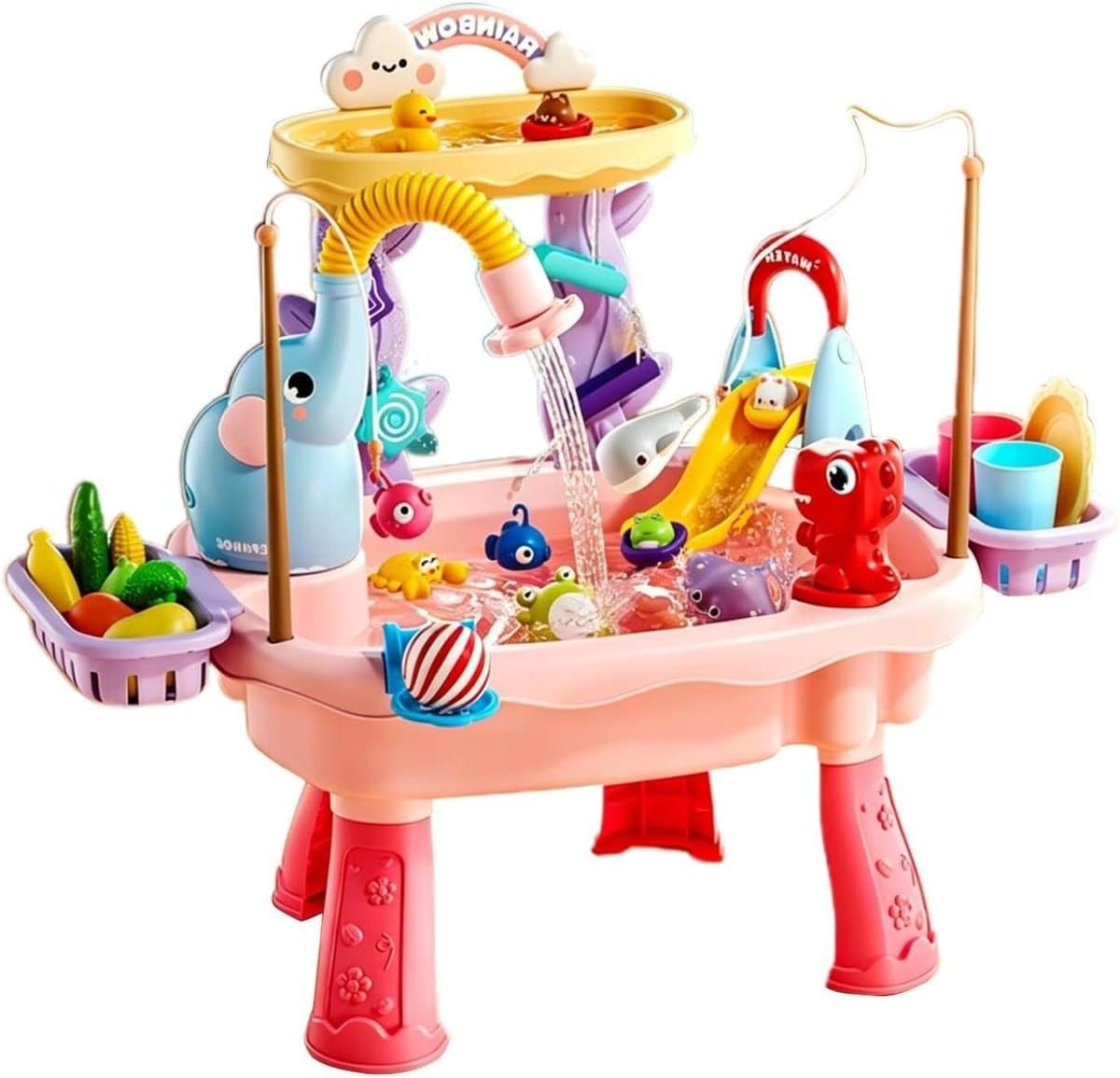 Watertafel Kinderen - Zomerspeelgoed Waterspeelgoed - Buiten Spelen - Automatische Waterpomp - 45 x 15 x 33 cm - Roze
