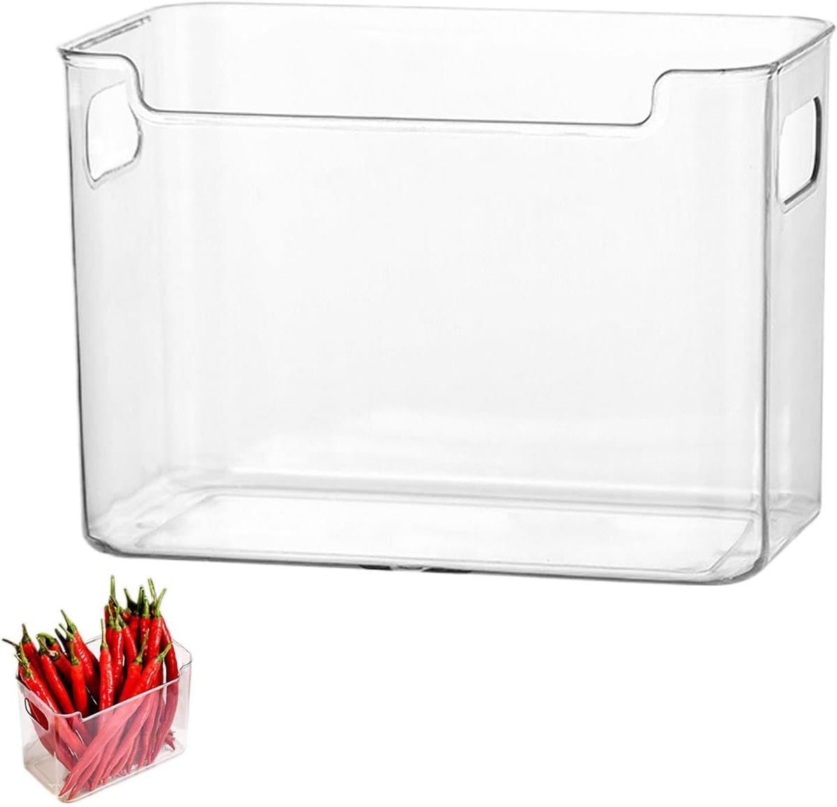 Koelkast Organizers - Opbergbakken Set - Keuken Opbergen - Transparant Stapelbaar - Set van 4 - Transparant