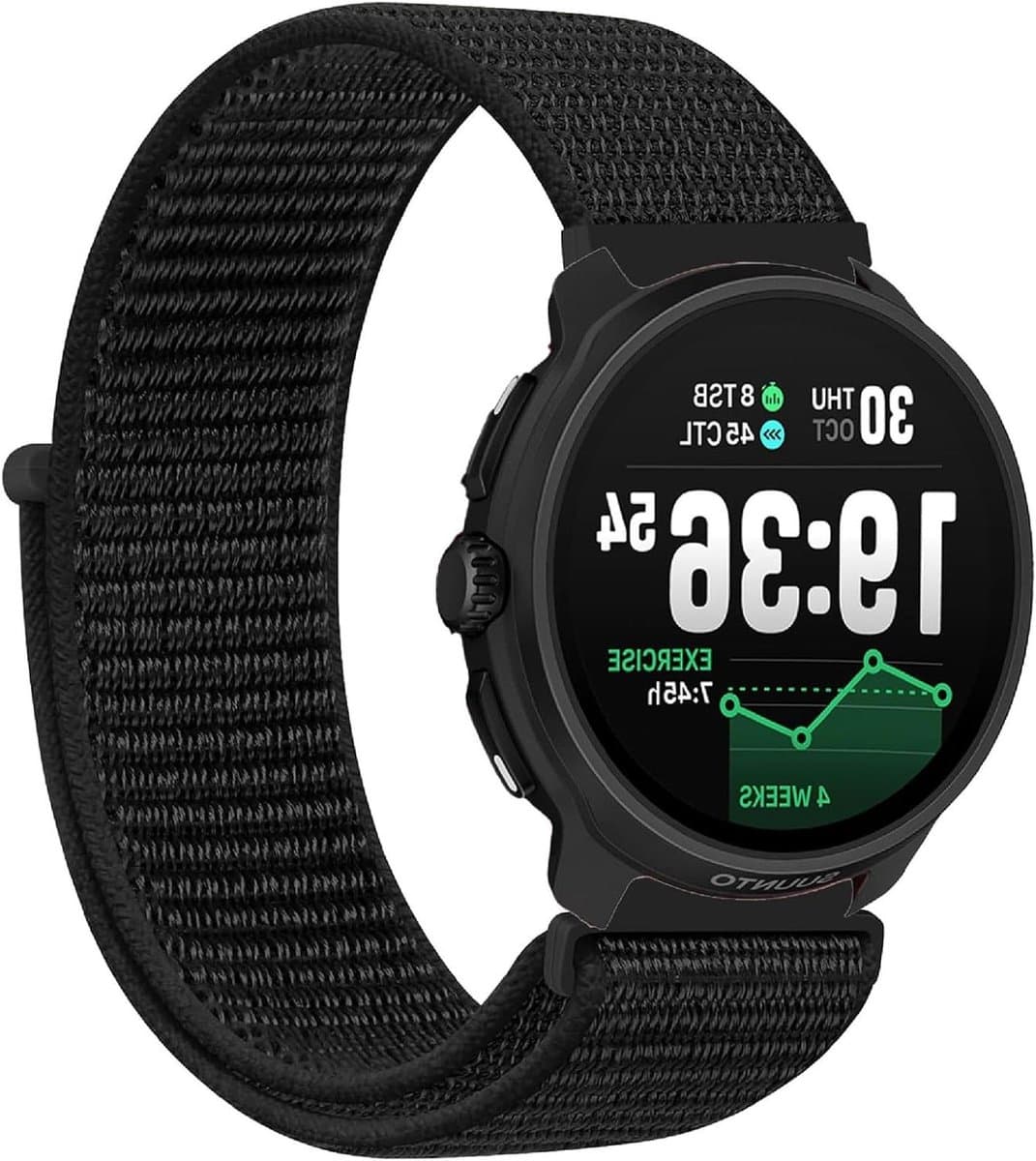 Nylon armband - Sportband gevlochten - Smartwatch dragen - Snel te installeren - Verstelbaar - Zwart