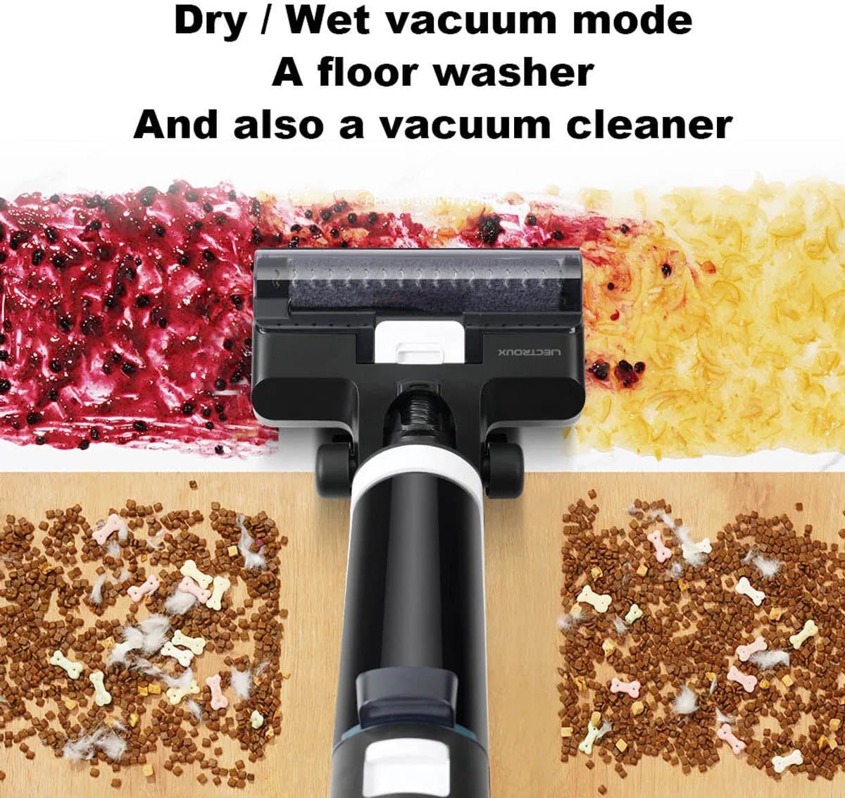 Draadloze Vloerreiniger – Nat-Droog Reiniger – 3-in-1 Stofzuiger – Veger – 14 Kpa Zuigkracht – 600 Ml Watertank