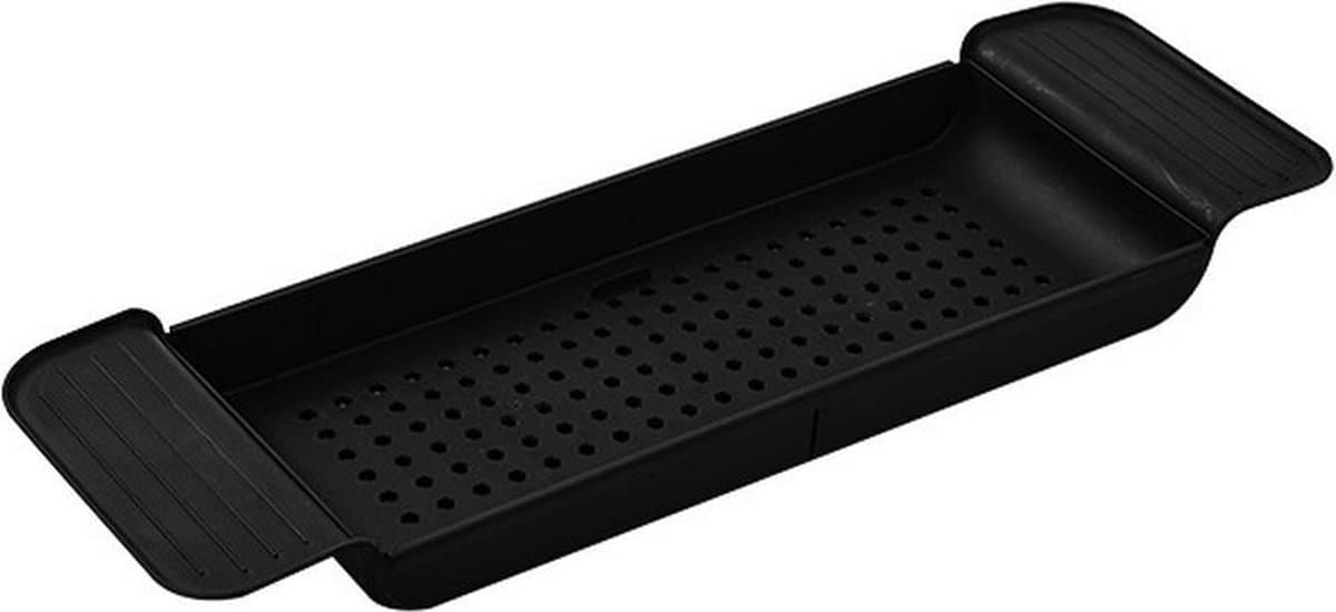 55.6 ×17.9 × 5.3cm - Badplank Uitschuifbaar - Badrekje Voor Ligbad - Badrek uitschuifbaar - Luxe Badplank - Badrek - Tablethouder - Uitschuifbaar badrekje - Badplank voor in bad - Verstelbaar / Uitschuifbaar badrek - Zwart - Uitschuifbaar badrekje
