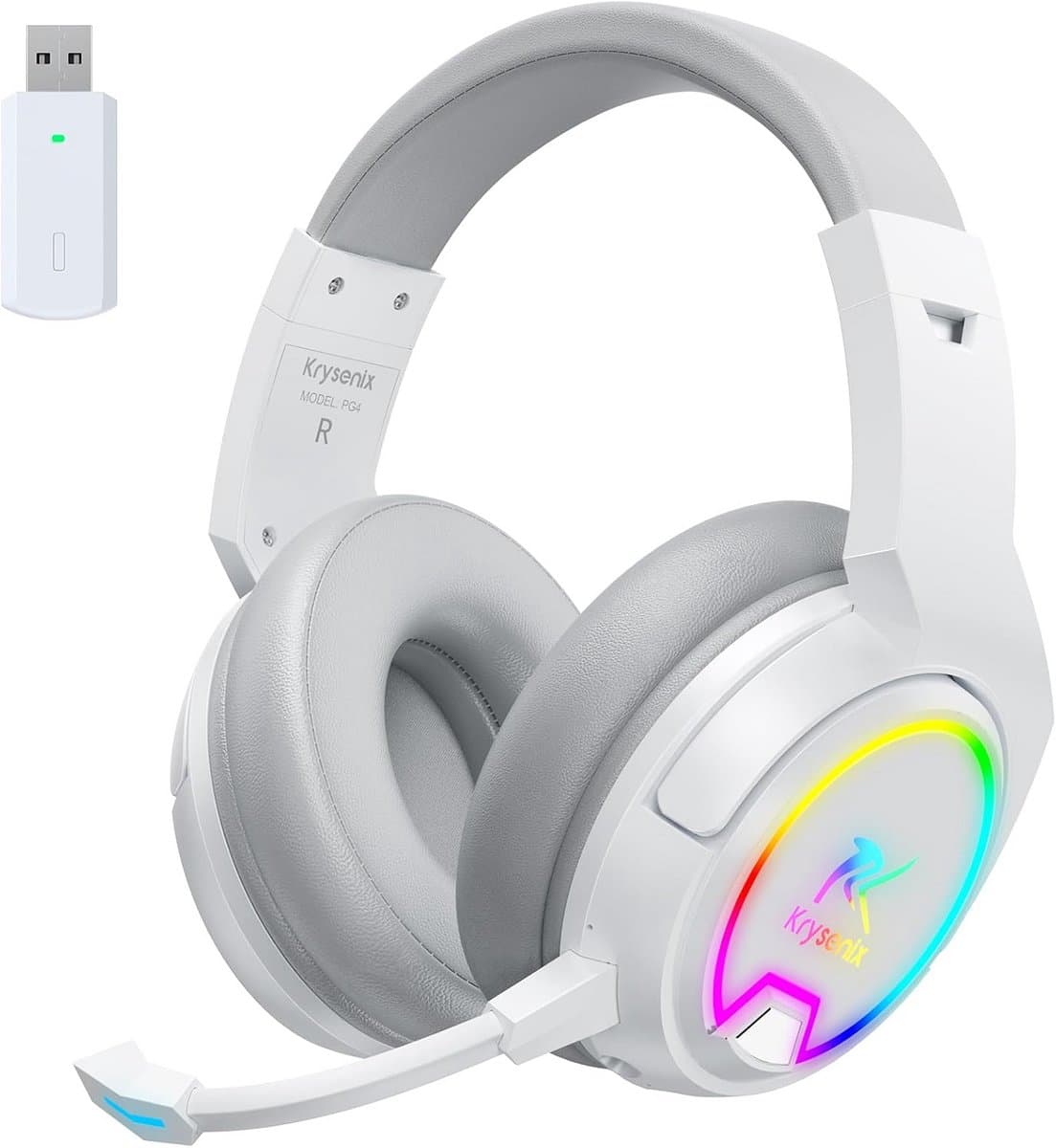 Draadloze Gaming Headset 2.4GHz met Noise Cancelling Microfoon en LED Verlichting voor PS5, PS4 & PC