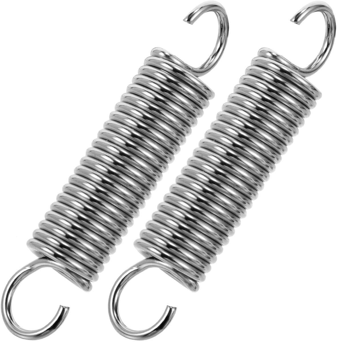 WiseGoods Premium RVS Trekveren Met Haak 70MM Set Van 2 - Veren Met 19KG Trekkracht - Sterke Spanveren Voor Diverse Toepassingen