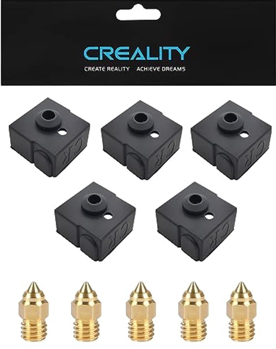 5 Stuks Spuitmonden 0,4 mm en 5 Siliconen Sokken voor 3D-printers