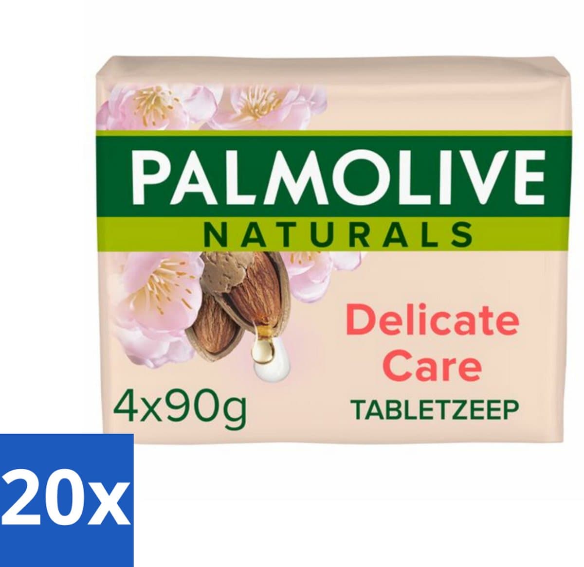 Palmolive Naturals - Tabletzeep - Delicate Care - 4 Zeeptabletten - Bulkverpakking - 20 stuks