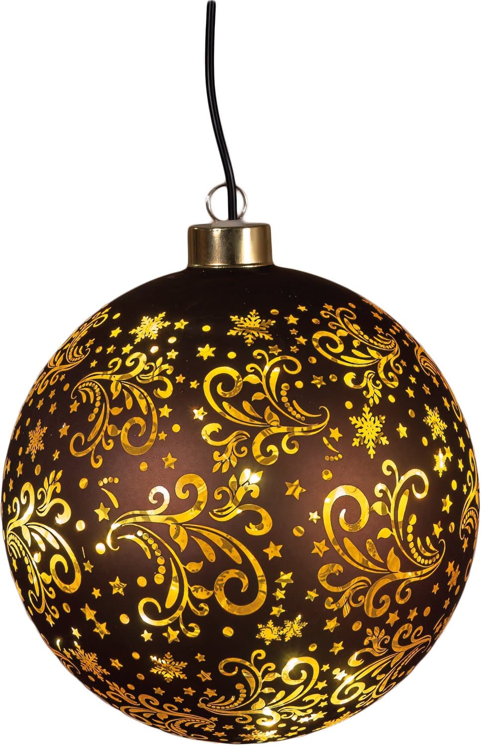 Anna's Collection hanger bal glas circle led d15cm zwart