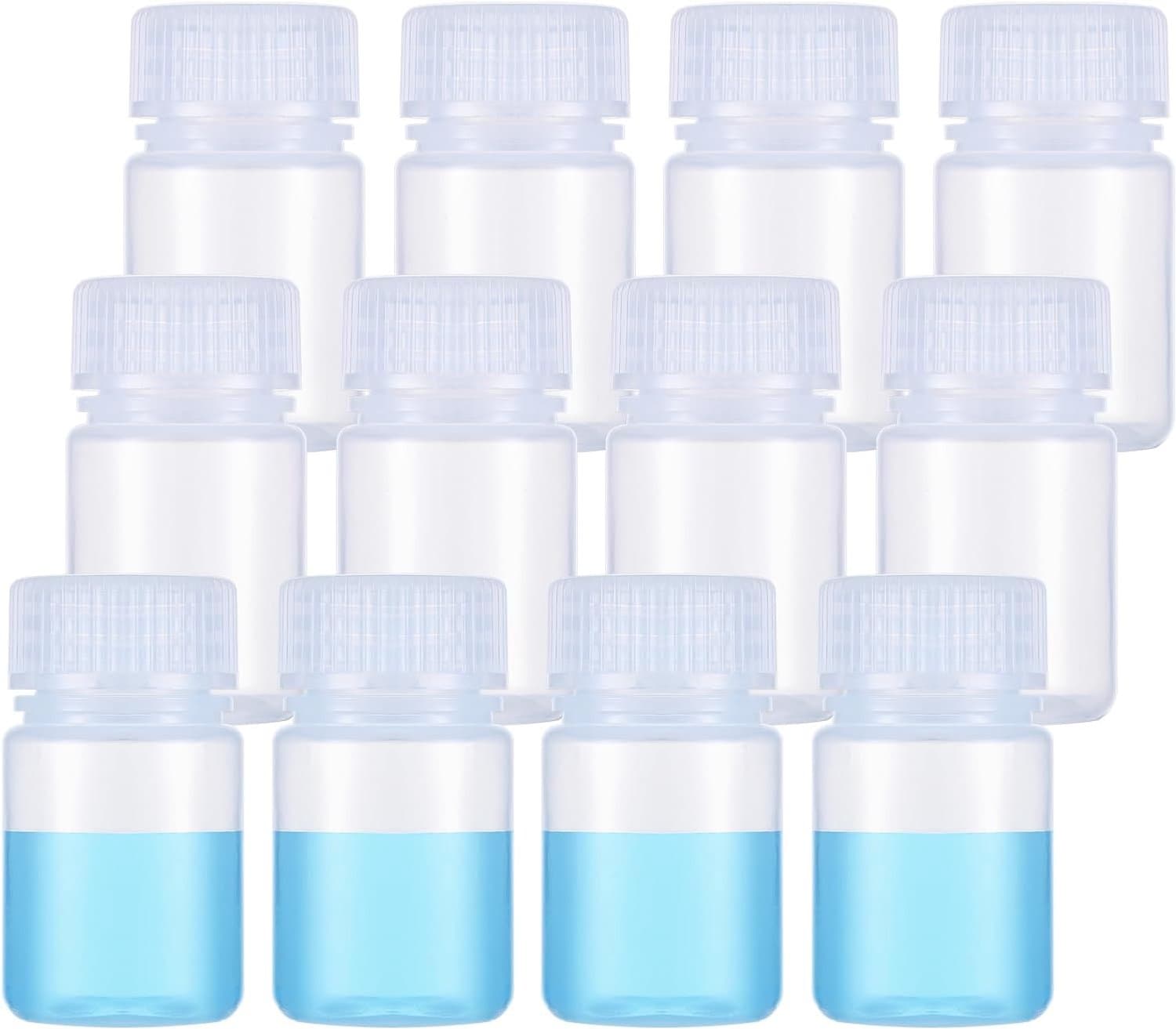 Plastic flessen 12 stuks - brede opening - PP materiaal - ideaal voor cosmetica en reizen - ShopVlot